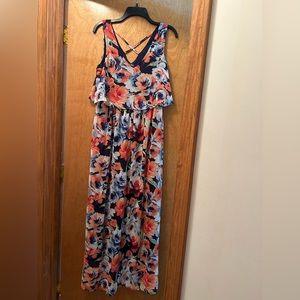 WOMENS Long Floral Dress Size M